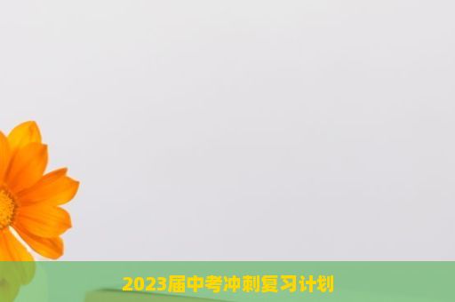 2023届中考冲刺复习计划