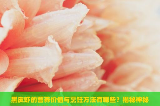 黑皮虾的营养价值与烹饪方法有哪些？揭秘神秘的美食宝藏，黒皮虾的魅力之旅