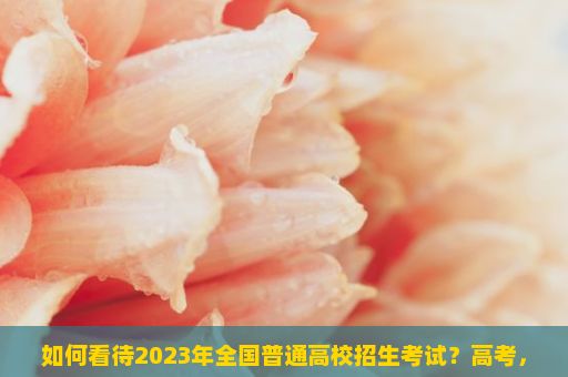 如何看待2023年全国普通高校招生考试？高考，人生路上的重要转折