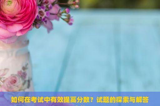 如何在考试中有效提高分数？试题的探索与解答之旅